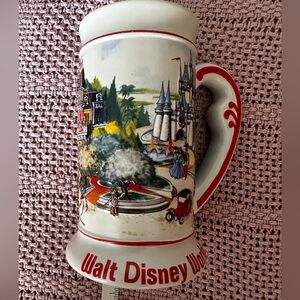Vintage Walt Disney World 3D Raised Beer Stein Mug Magic Kingdom WDW Theme Park